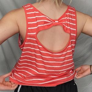 Forever 21 pink and white striped tank top